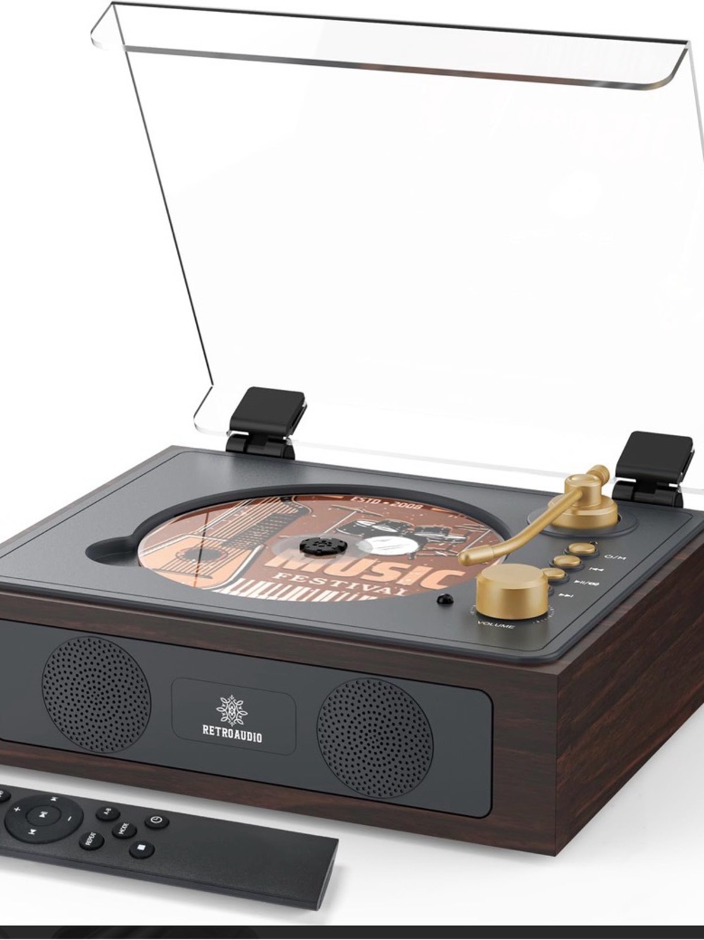 CD Player with Built-In Speakers Bluetooth Retro Portable CD Players for Home Mu